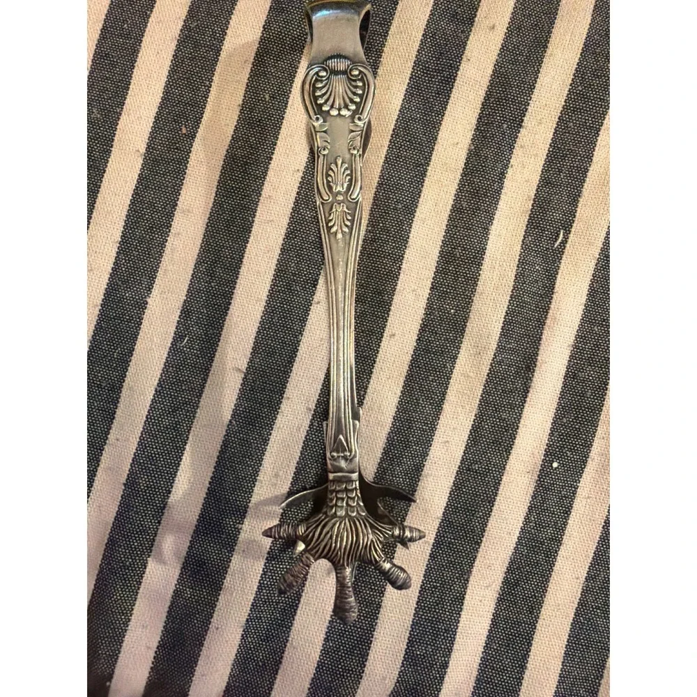 Barker Bros England Silver Plate Bird Claw Sugar Tongs Shell Victorian Style